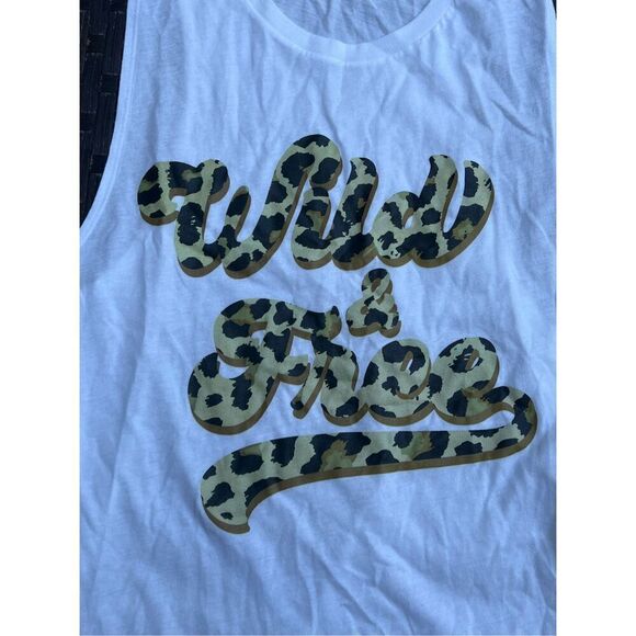 Wild and Free leopard print tank‎ top EUC small - Picture 2 of 3
